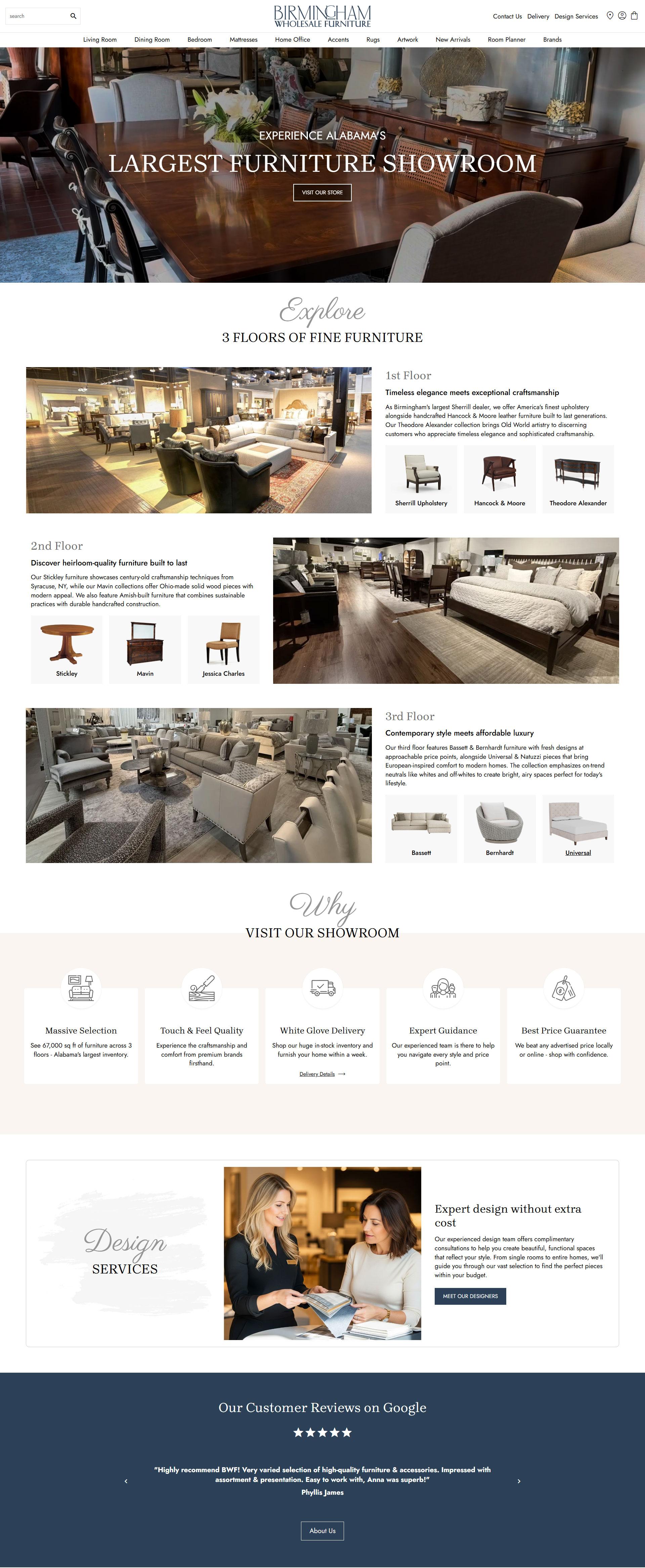 The complete redesigned Birmingham Wholesale homepage