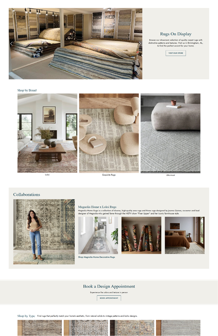 A page from the redesigned Birmingham Wholesale website