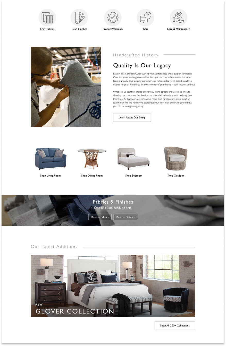 Mobile homepage design on a phone