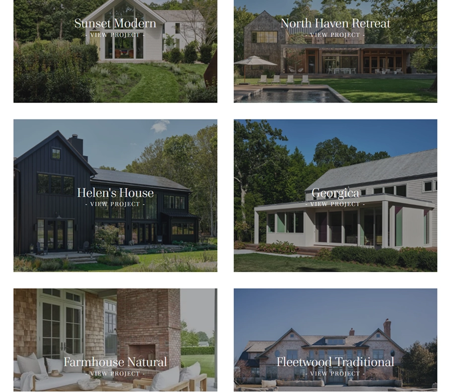The Forden & Co projects page with tiles for each residential project