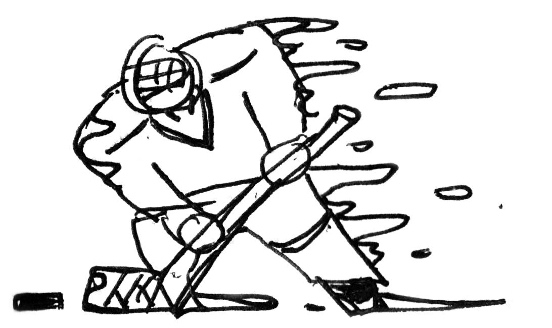 Animated version of the hockey player icon