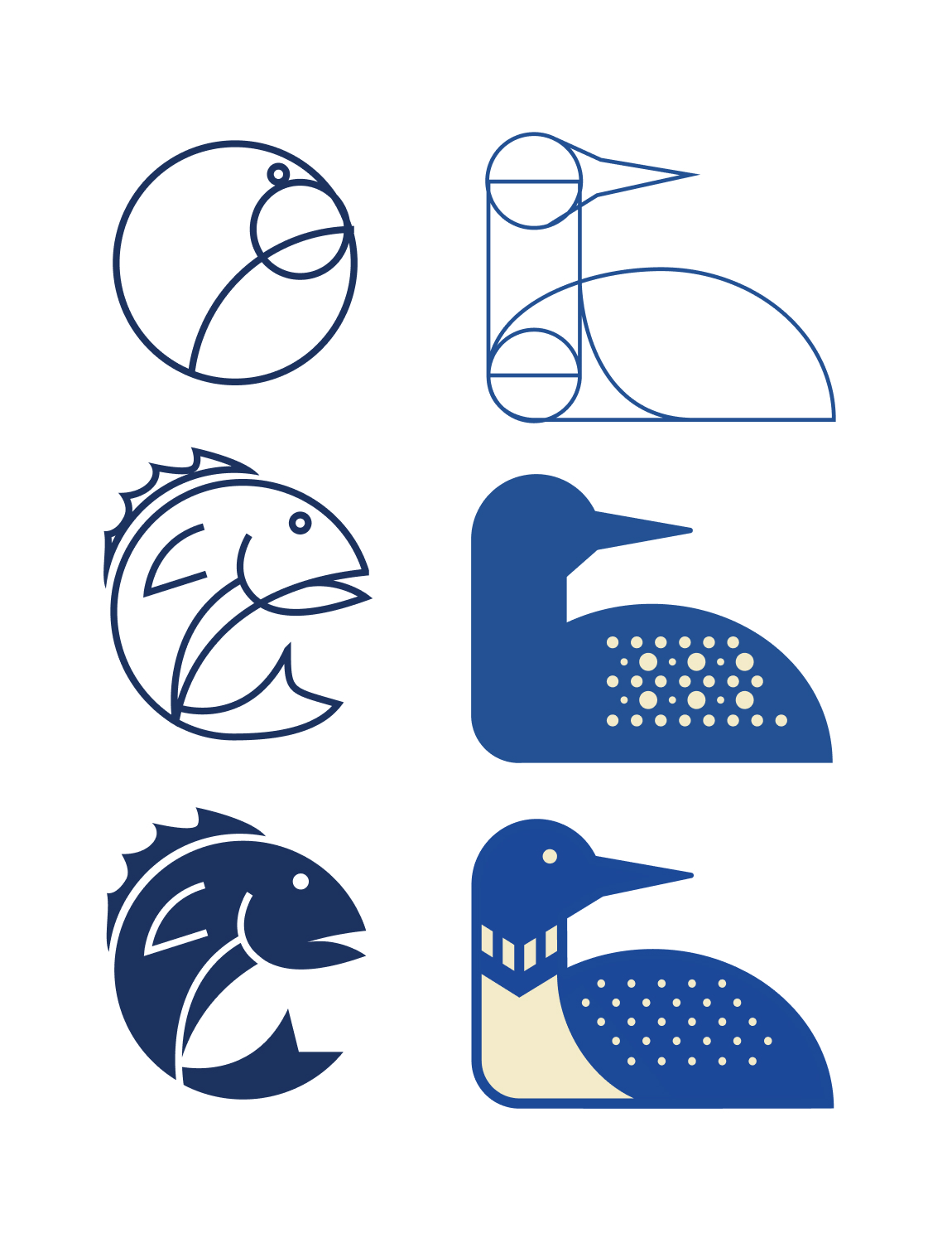 Notebook sketches from the icon design process