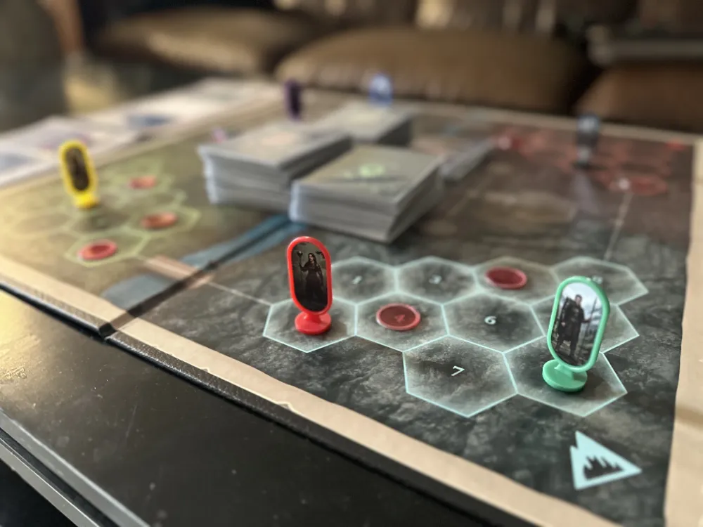 Prototype board and cards for Reclaim the Realm