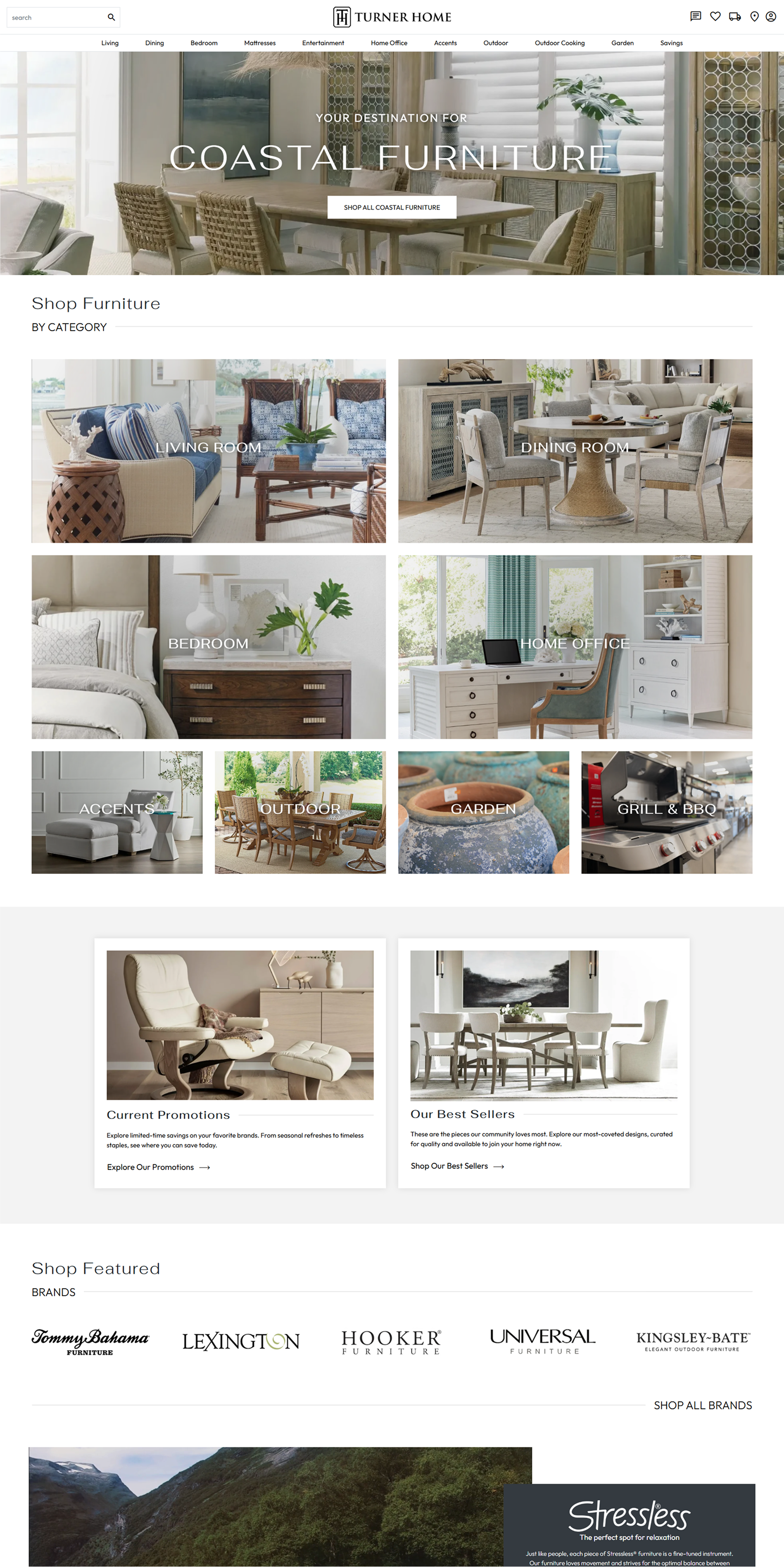 The complete redesigned Turner Home homepage