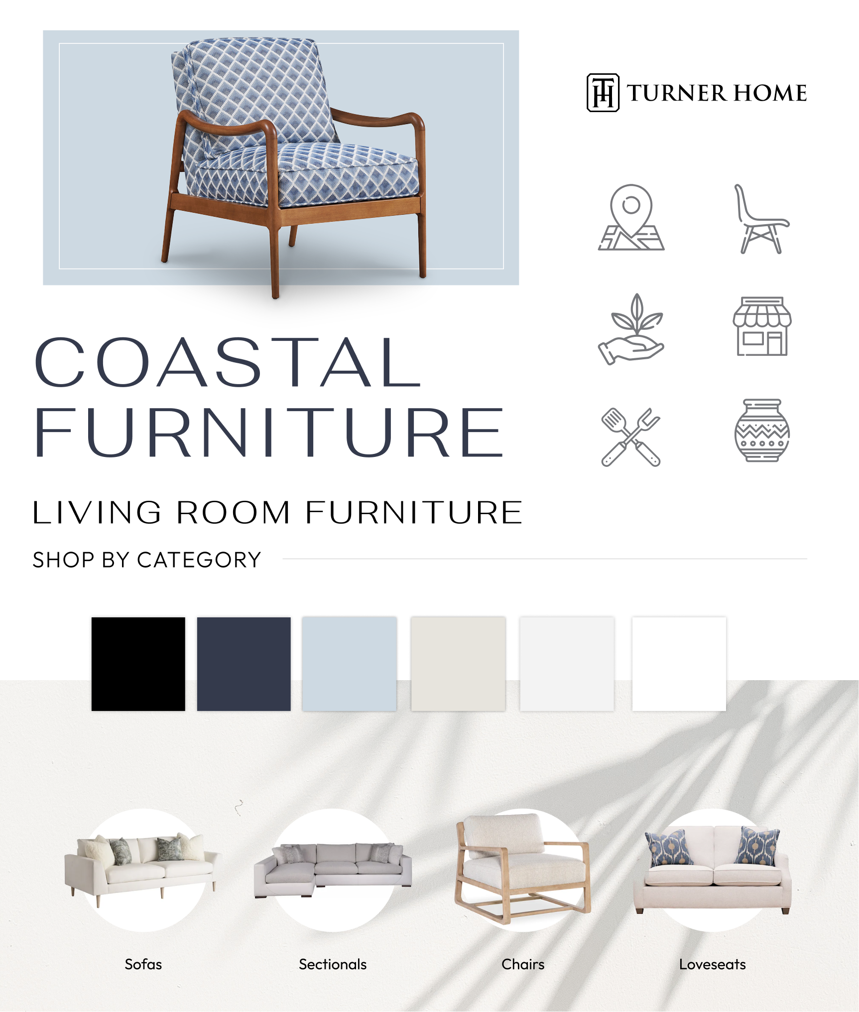 Moodboard and visual direction for the Turner Home redesign