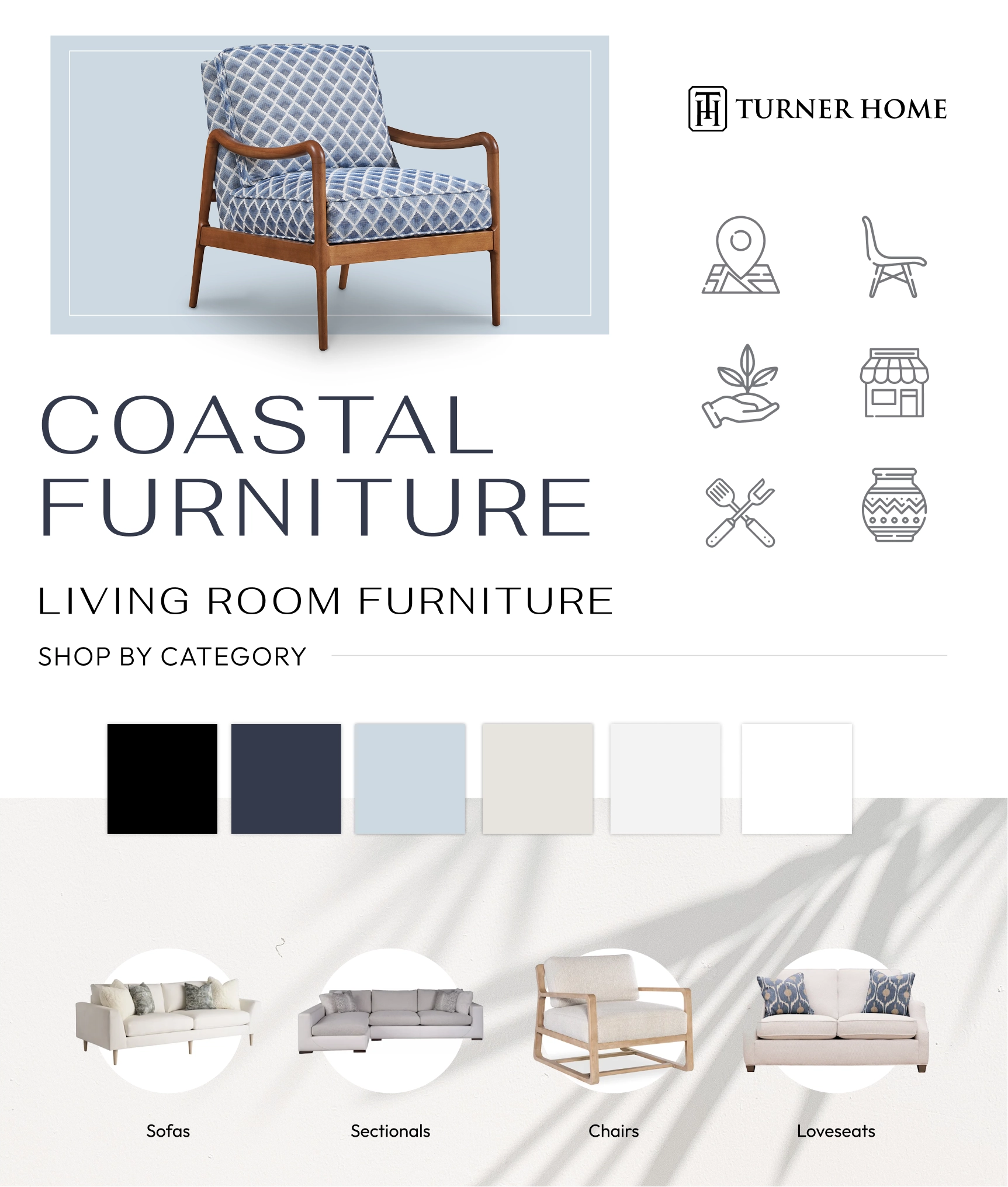 Moodboard and visual direction for the Turner Home redesign